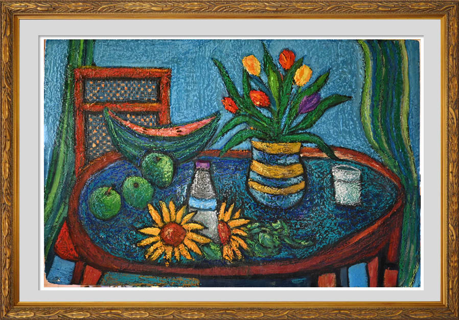Nature Morte № 3:  Watermelon and Sunflowers by Karl Lund 