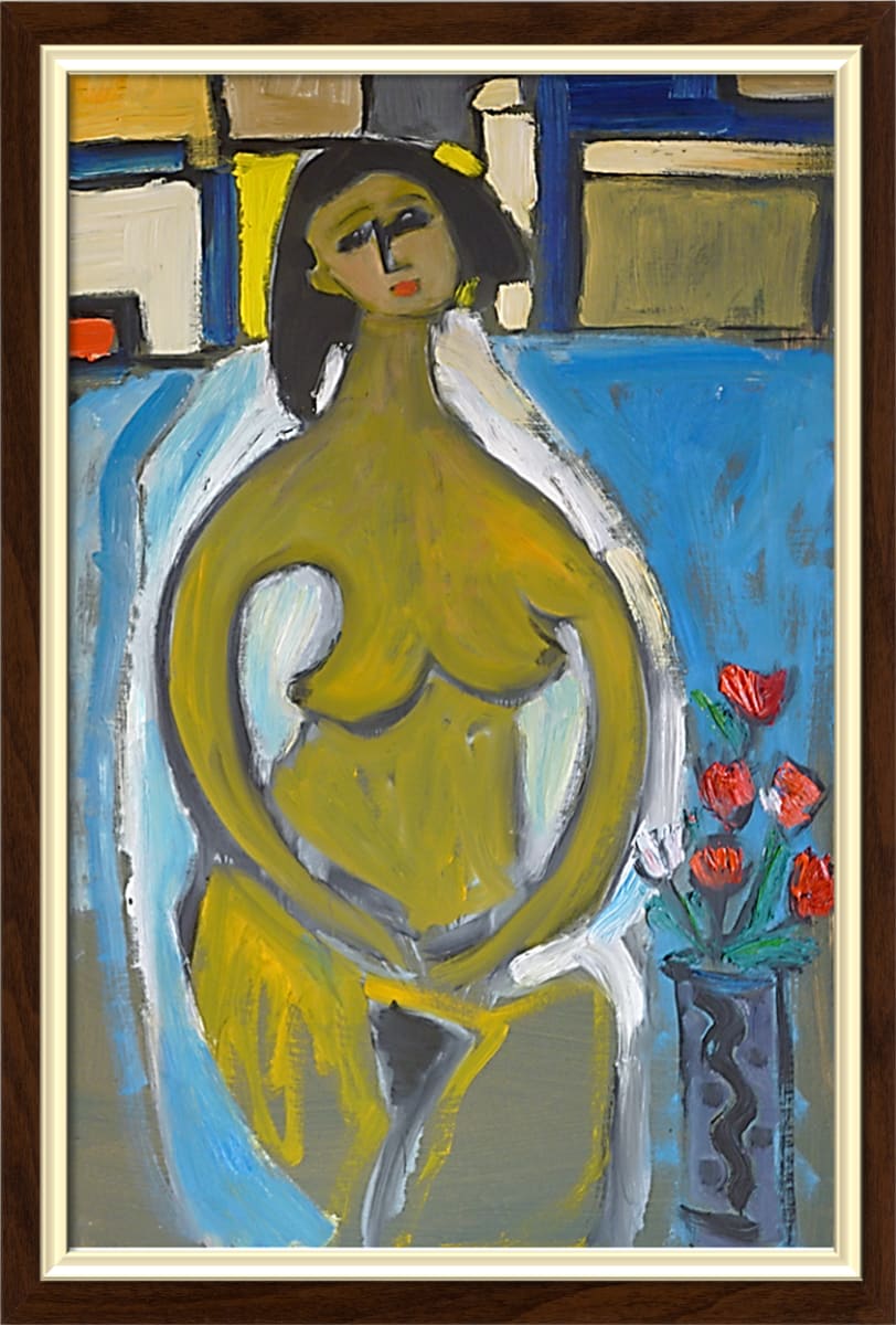 Model and Artist № 15: Nude with a Blue Background by Karl Lund 