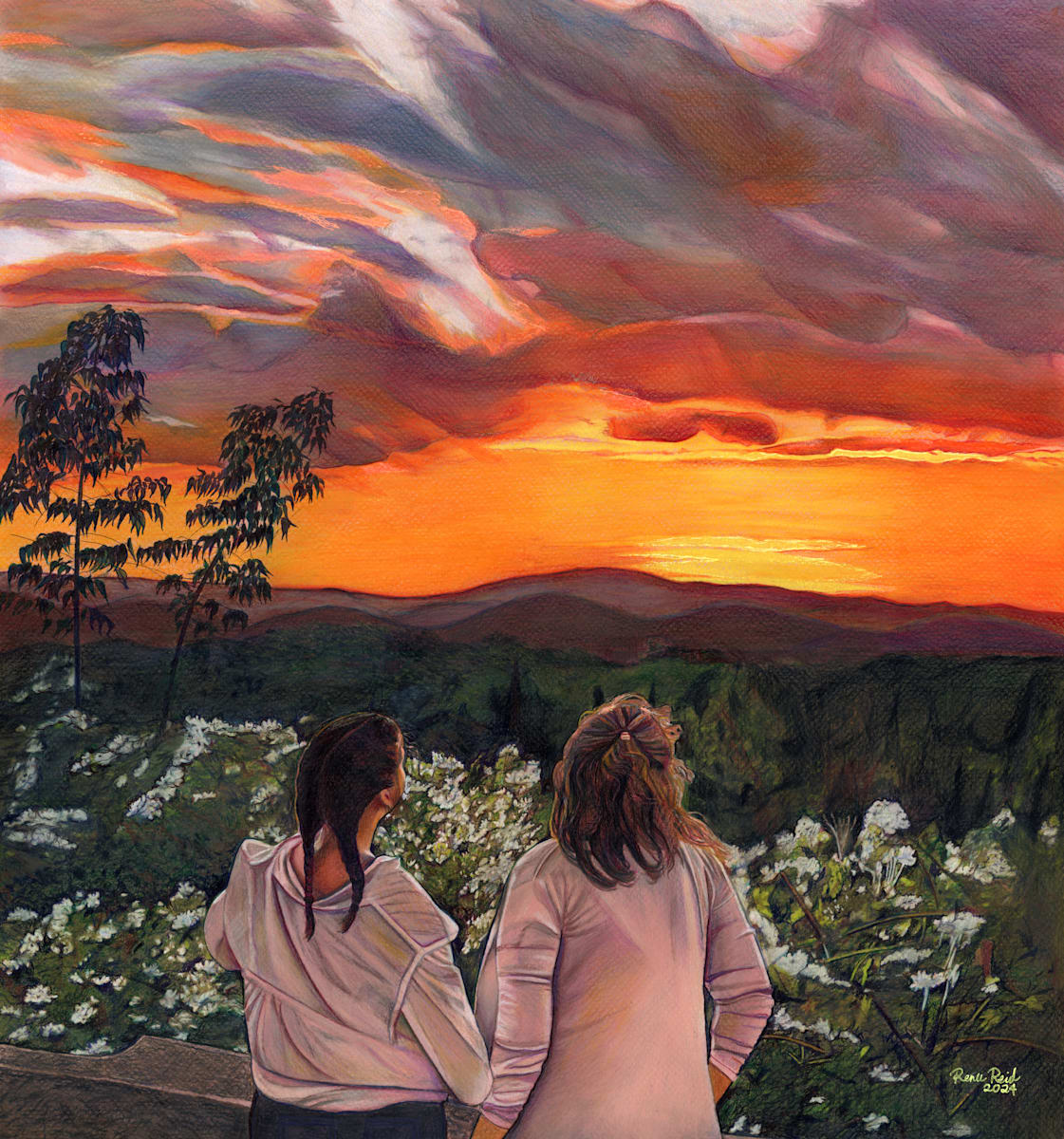 The Sun Sets in Barcelona by Renee Reid 