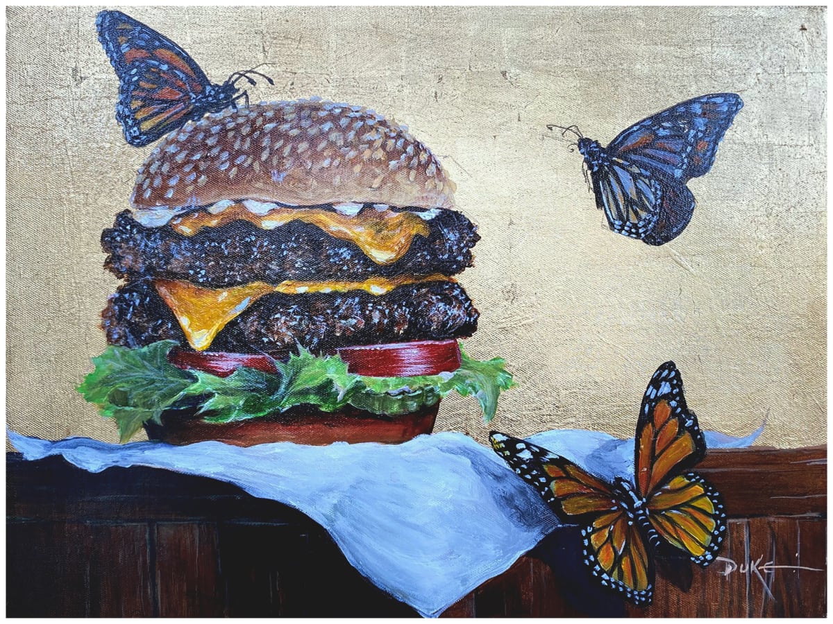 Double Cheeseburger on  White Paper 