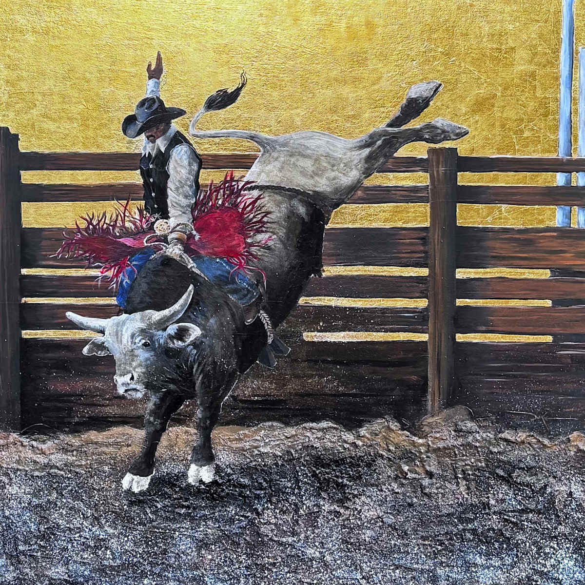 Riding the Hurricane by Duke Windsor  Image: Bull rider riding for the win.