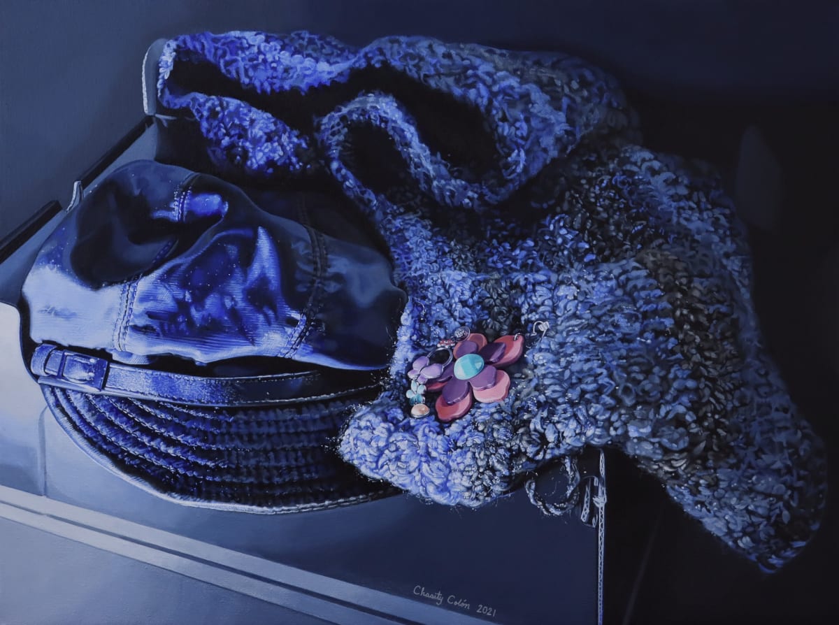 Still Blue Sparkle by Sonia C. C. Colón  Image: 18 x 24 inches, Acrylic on Canvas, 2021.