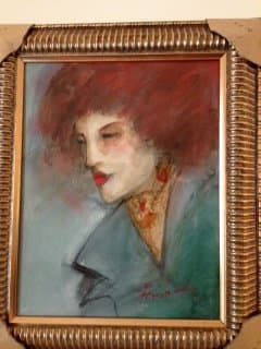 Portrait of a Woman with Red Lips by Cristina Fernandez-Lyon 