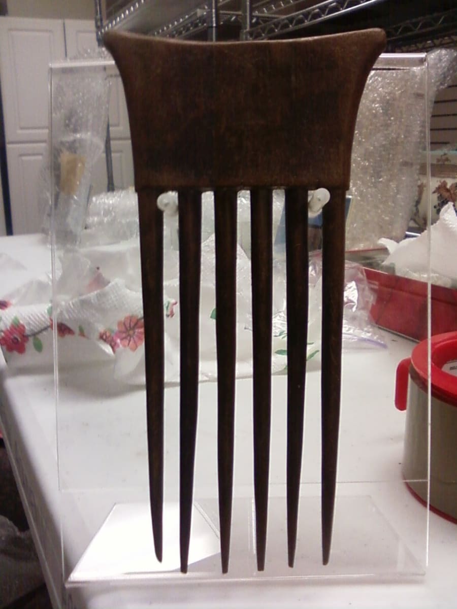 Egyptian Wooden Comb by Maker Unknown 