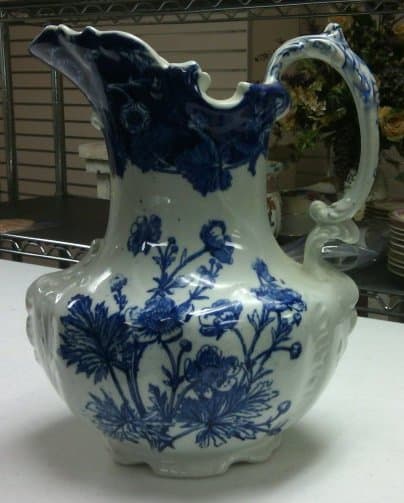 Blue and White Wash Basin Pitcher by Maker Unknown 