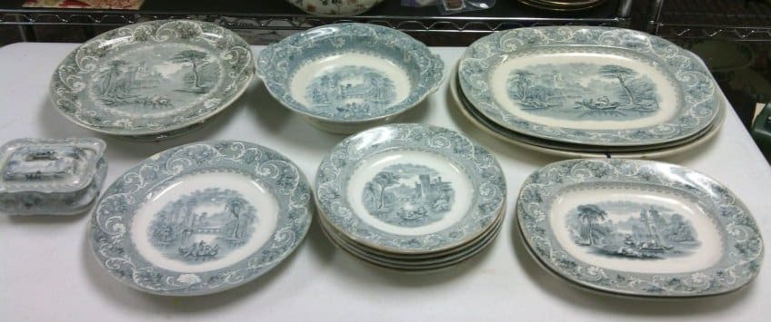 Set of 14 Rhine Pattern Tableware by Maker Unknown 