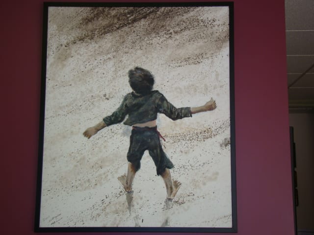 Young Boy Barefoot with Back to Viewer by Li Ming Shun 