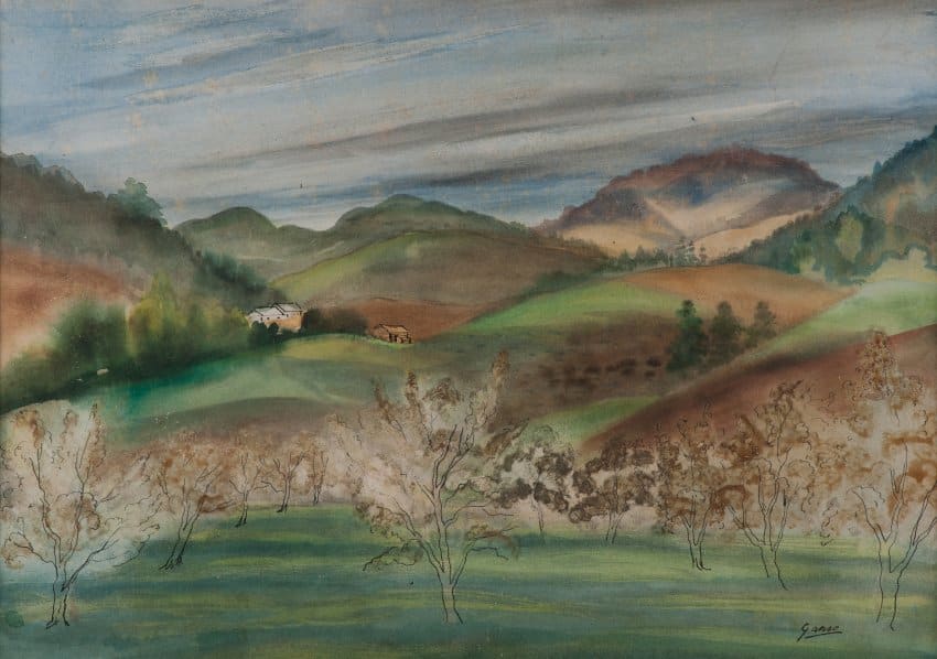 Untitled (Cabin in Hills) by Emil Ganso 