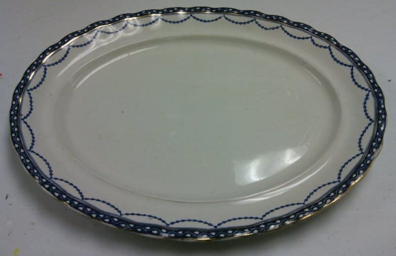 Large Blue and Gold Platter by Furnivals Ltd., Image 1.