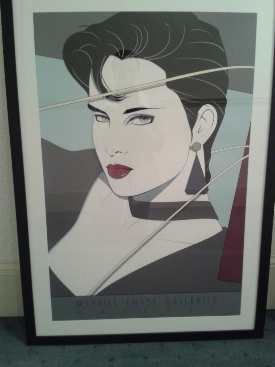 Beautiful Female with Short Black Hair by Patrick Nagel 