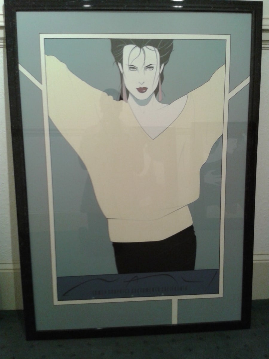 Female Portraite in Yellow Sweater by Patrick Nagel 
