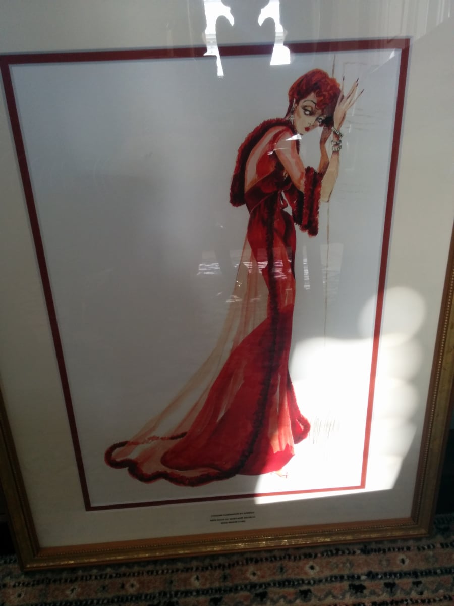 Costume Illustration for Bette Davis as Maraget Delorca, Dead Ringer by Donfeld 