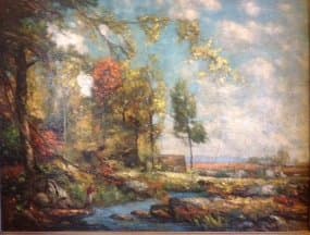 Girl by a Stream (on the Comoocack River, NH) by Unknown 