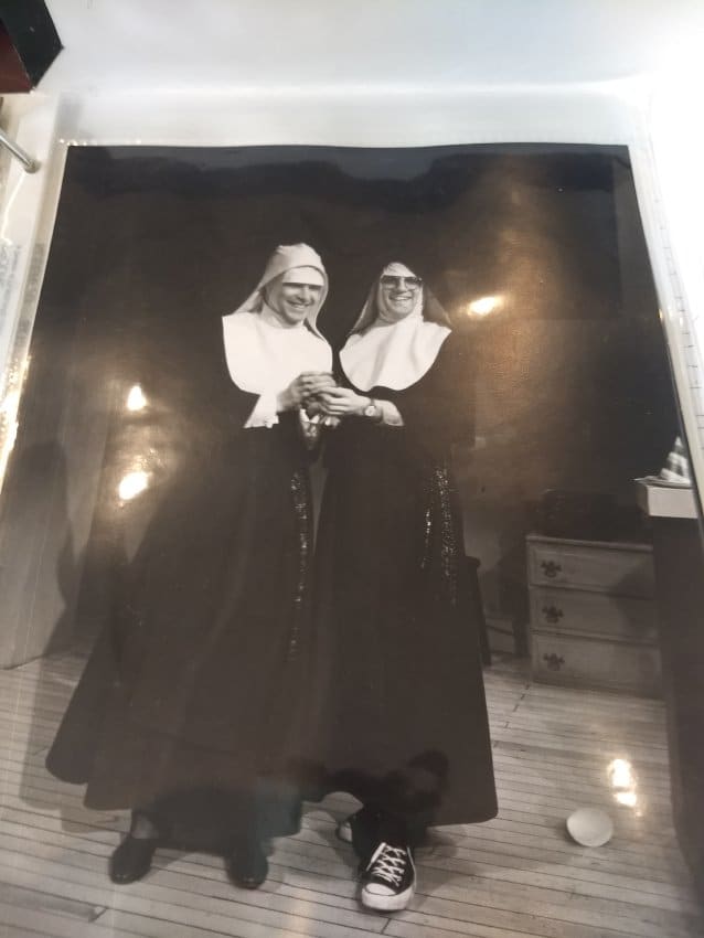 Andre Balaz and Unidentified Man at Nunsense Party by Andy Warhol 