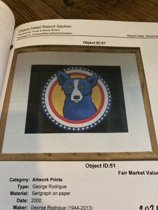 Untitled (Blue Dog Yellow Circle) by George Rodrigue 