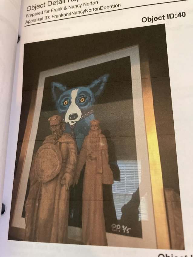 Blue Dog Purple Tie by George Rodrigue, Image 1.
