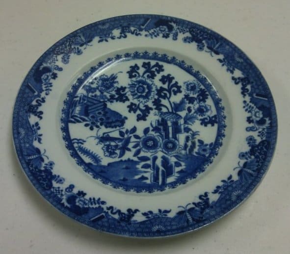 Plate with Blue and White Oriental Design by Copeland 