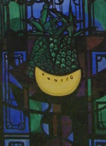 Still Life, Pineapples and Watermelon by Amelia Pelaez 
