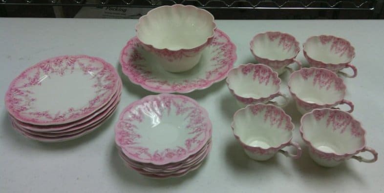20 Piece Tea Set with Pink Design by Bridgewood 