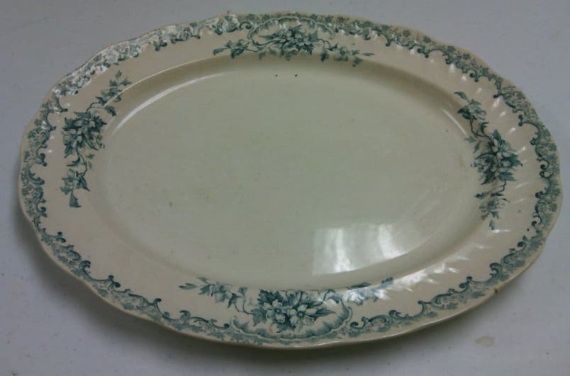 Platter with Blue and White Transfer by Maker Unknown 
