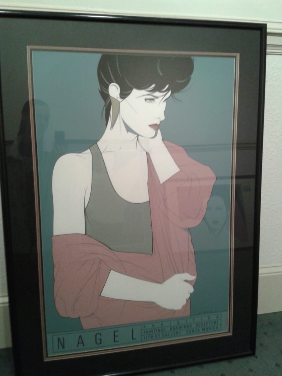 Beautiful Female Portrait with sweater or wrap by Patrick Nagel 