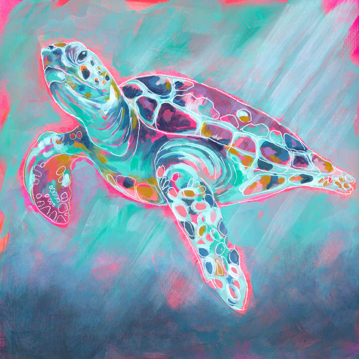 SEA TURTLE by Sarah Jaynes  Image: SEA TURTLE
Sarah Jaynes
2022
Acrylic
14x14 in