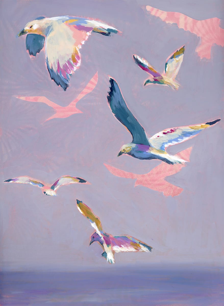 LAVENDER GULLS by Sarah Jaynes  Image: LAVENDER GULLS
Sarah Jaynes
2022
Acrylic and Spray Paint
12x16 in