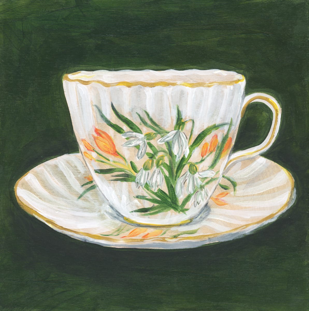TEACUP WITH SNOWDROPS by Sarah Jaynes  Image: TEACUP WITH SNOWDROPS
Sarah Jaynes
Acrylic on wood
8x8 inches
2023