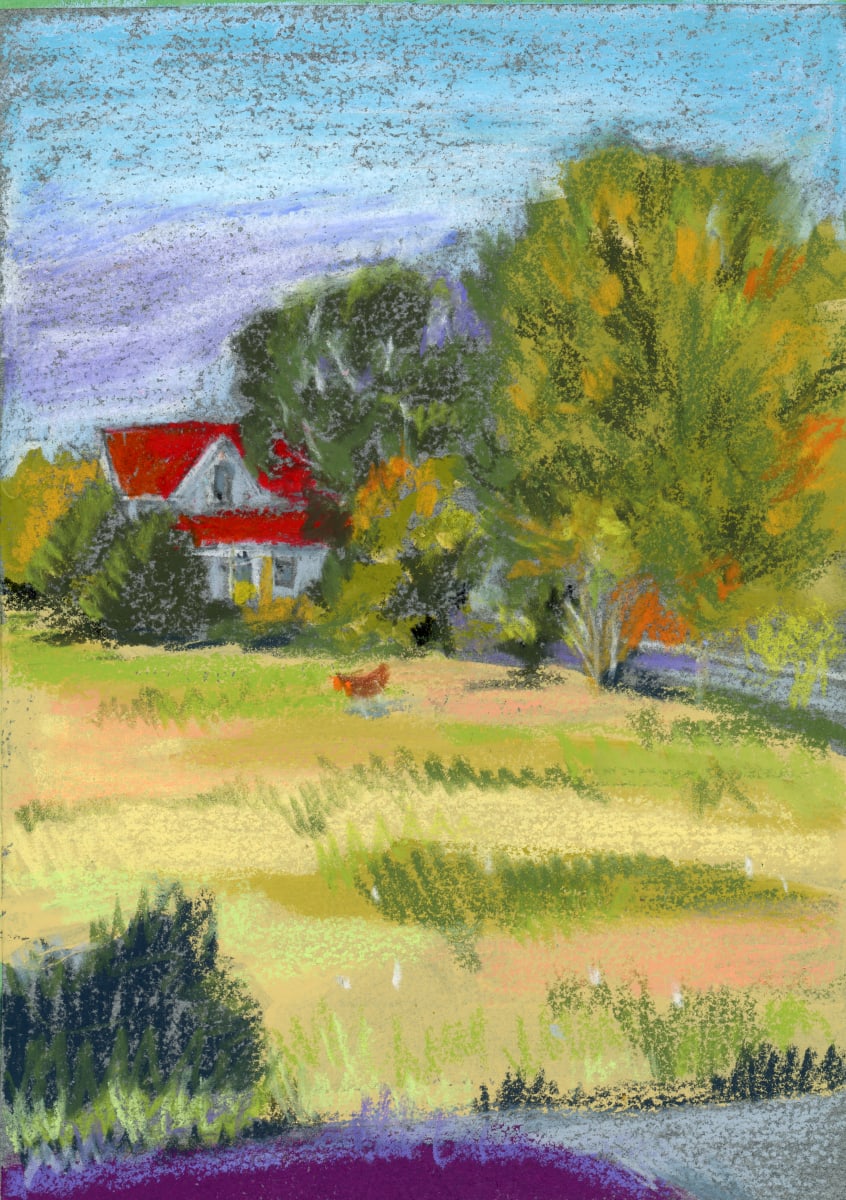 LIZ'S HOUSE by Sarah Jaynes  Image: LIZ'S HOME
Sarah Jaynes
Acrylic and oil pastel on paper
5x7 on 6x9 paper
2023
