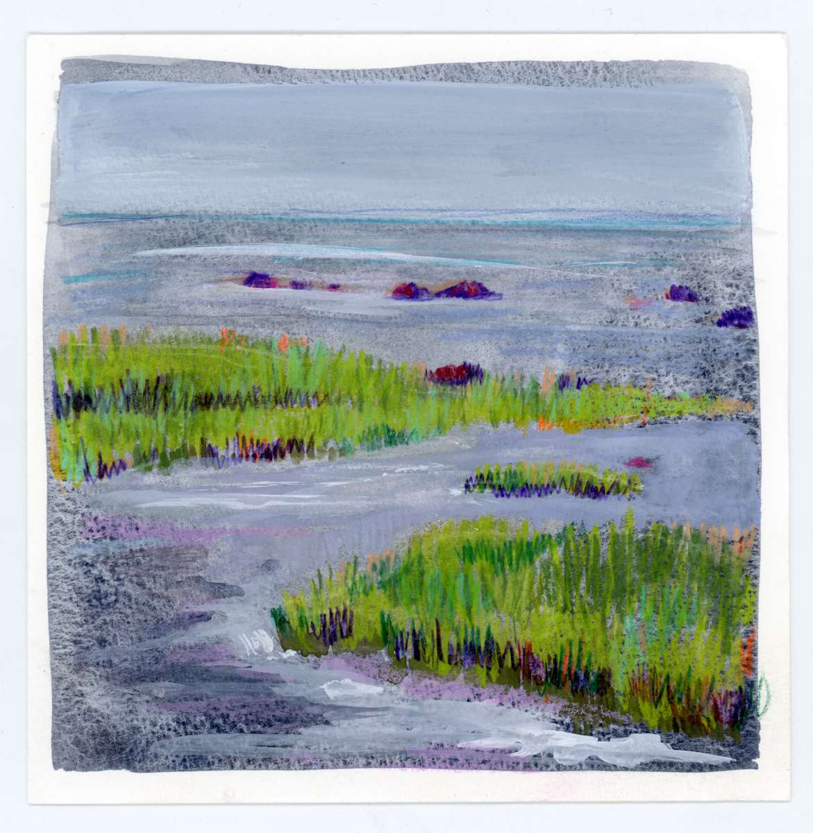 Baie Saint Paul by Sarah Jaynes  Image: Baie Saint Paul
Gouache and pencil crayon on watercolour paper
6x6
Sarah Jaynes
2025