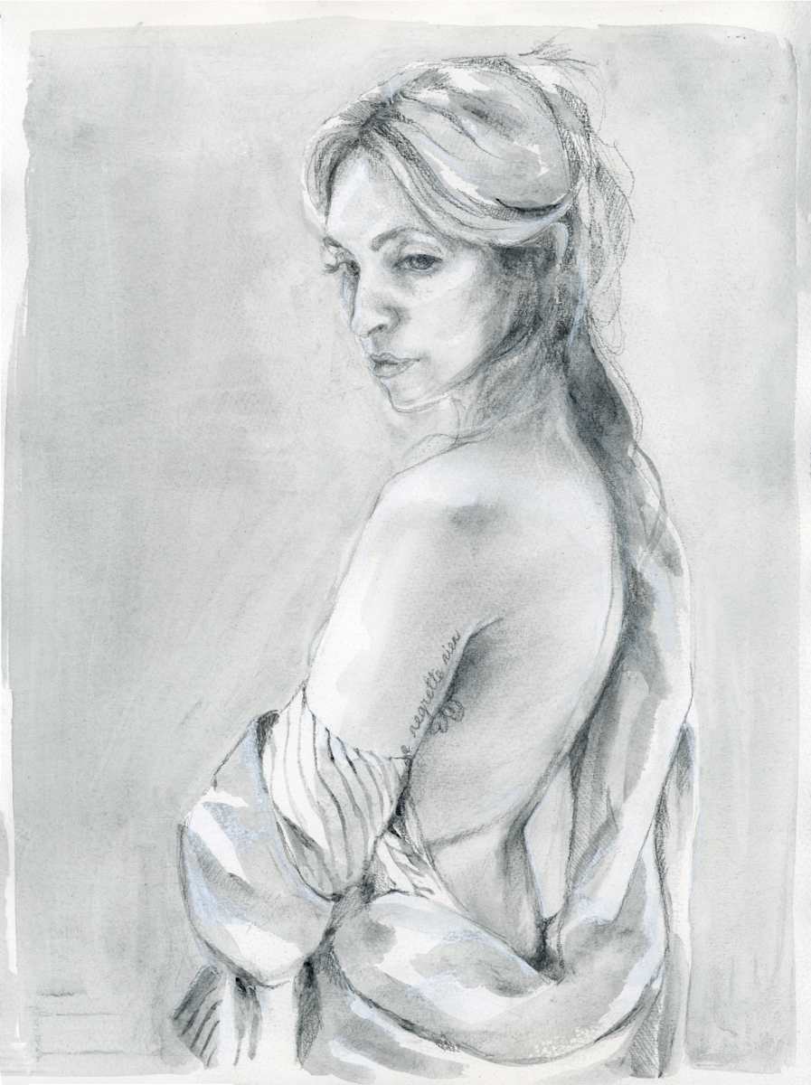 Never Weak but Always Strong by Sarah Jaynes  Image: Never Weak but Always Strong
Graphite and chalk on paper
12x16
Sarah Jaynes
2025
