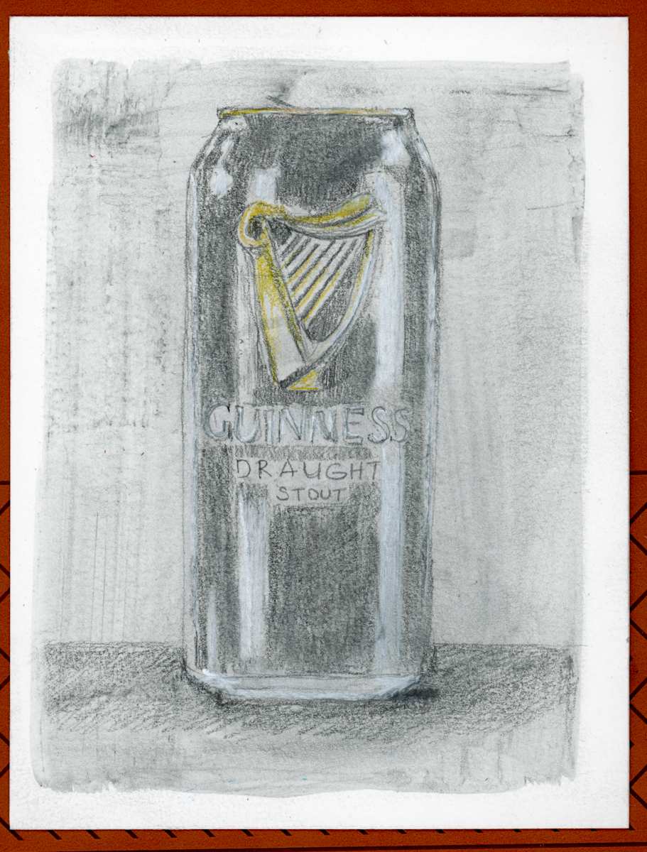Guiness can Sketch by Sarah Jaynes  Image: Guiness can Sketch
Graphite on watercolour paper
6x8
Sarah Jaynes
2025