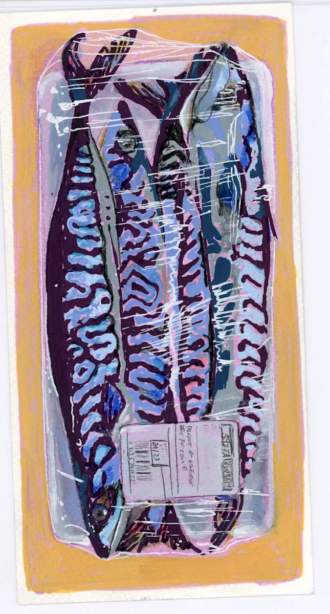 Mackerel by Sarah Jaynes  Image: Mackerel
Gouache, Molotow marker and pencil crayon on Canson paper
4x8
Sarah Jaynes
2025