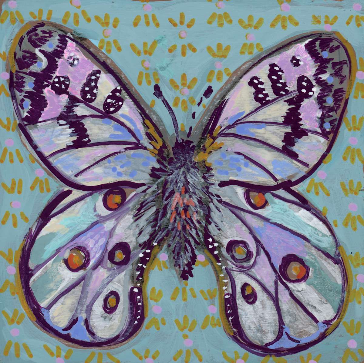 Parnassius Phoebus by Sarah Jaynes  Image: Parnassius Phoebus
Acrylic and Molotow marker on wood
Sarah Jaynes
2025