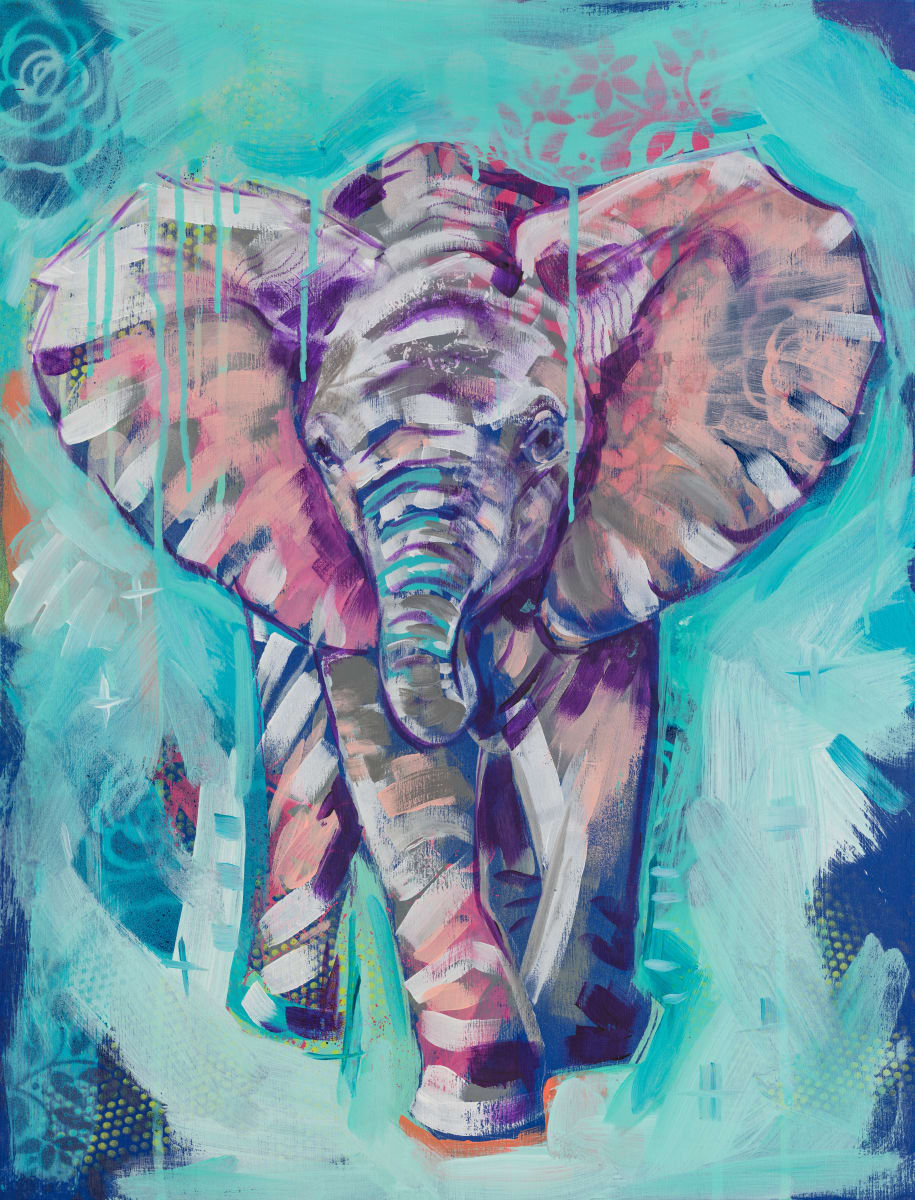 BABY ELEPHANT by Sarah Jaynes  Image: BABY ELEPHANT
Sarah Jaynes
2017
Acrylic and Spray Paint
18x24 in