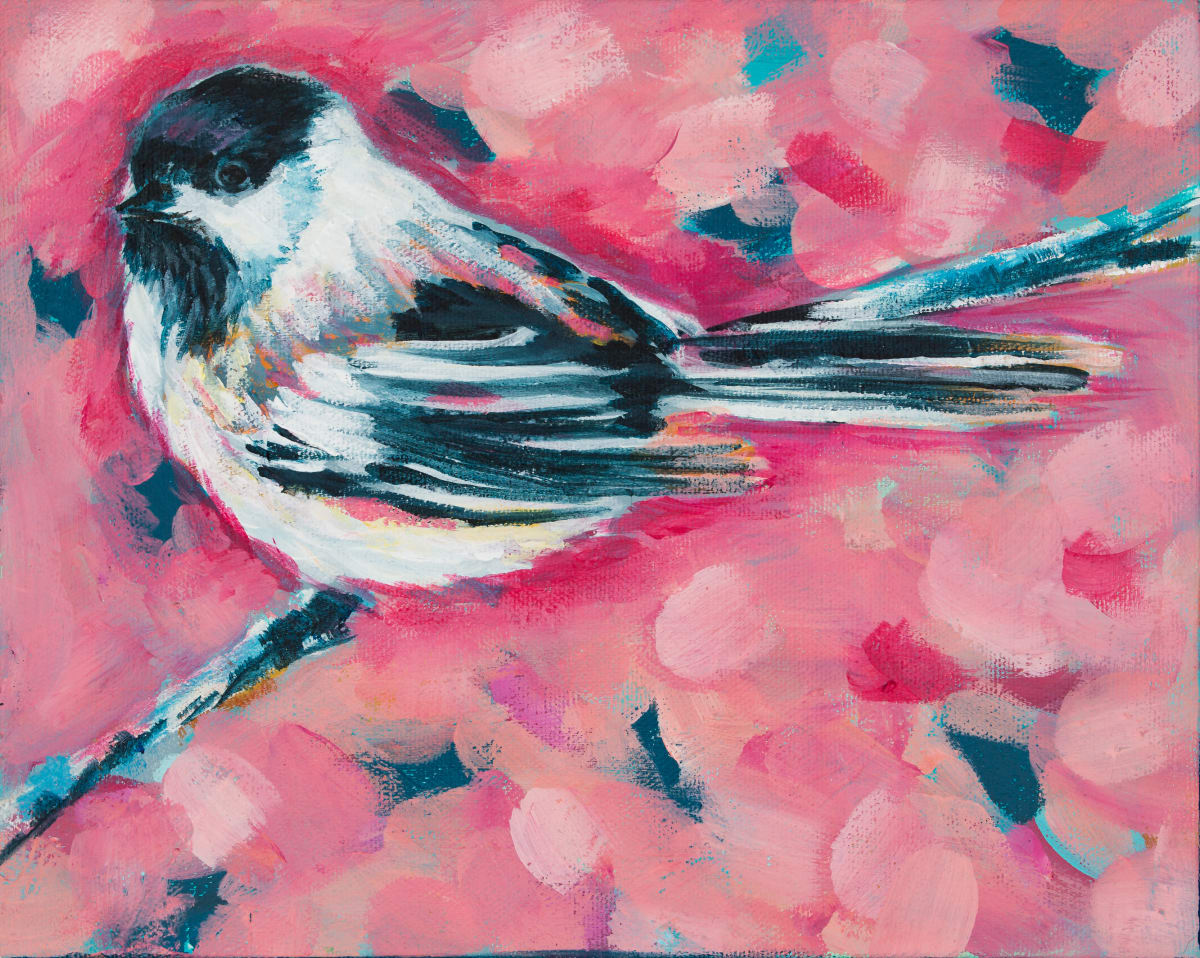PINK CHICKADEE by Sarah Jaynes  Image: PINK CHICKADEE
Sarah Jaynes
2017
Acrylic
8x10 in