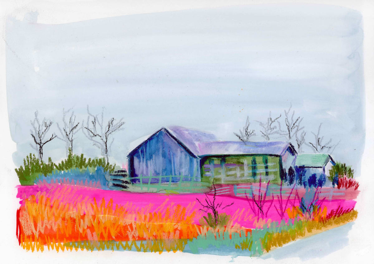 RAY ROAD BARN by Sarah Jaynes  Image: RAY ROAD BARN
Sarah Jaynes
Gouache and pastel on paper
9x12
2024