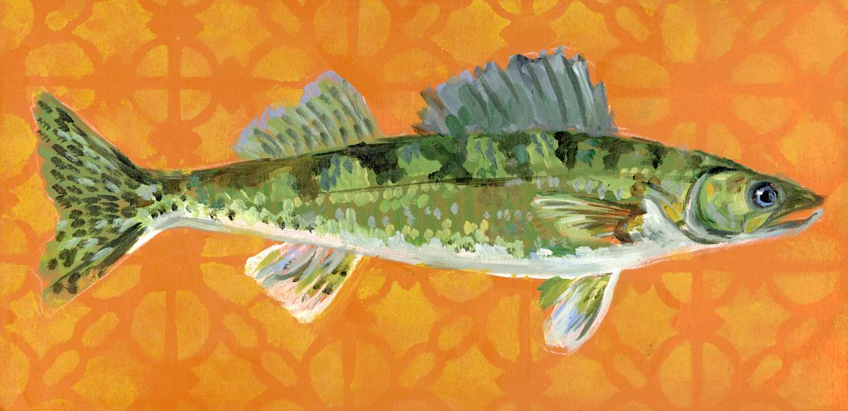 WALLEYE C by Sarah Jaynes  Image: Walleye C
Sarah Jaynes
6x12 inches
Acrylic on wood
2023