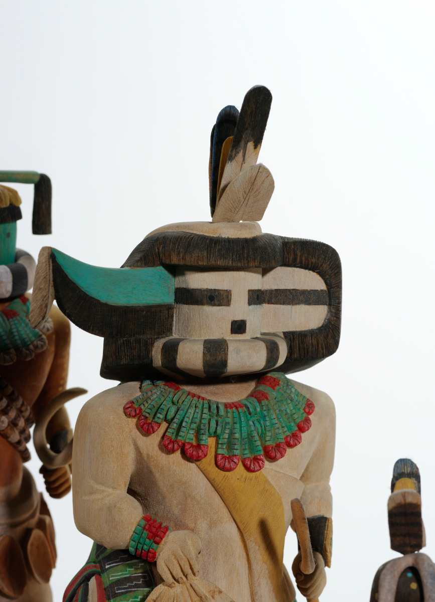 Sayadasha and Wokkwinne (Zuni Longhorn Entourage) Sayadasha (Long Horn) detail by Bart Gasper Sr.  (d)  Image: Sayadasha and Wokkwinne (Zuni Longhorn Entourage) Sayadasha (Long Horn) detail
