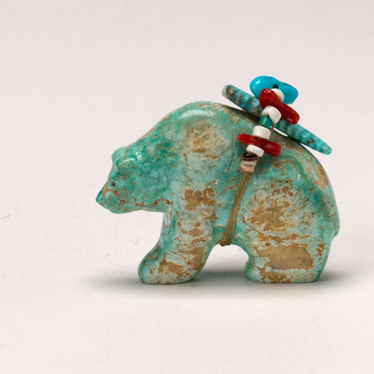 Fred Bowannie: Bear (2010) Turquoise with offering bundle  Image: Fred Bowannie: Bear (2010) Turquoise with offering bundle