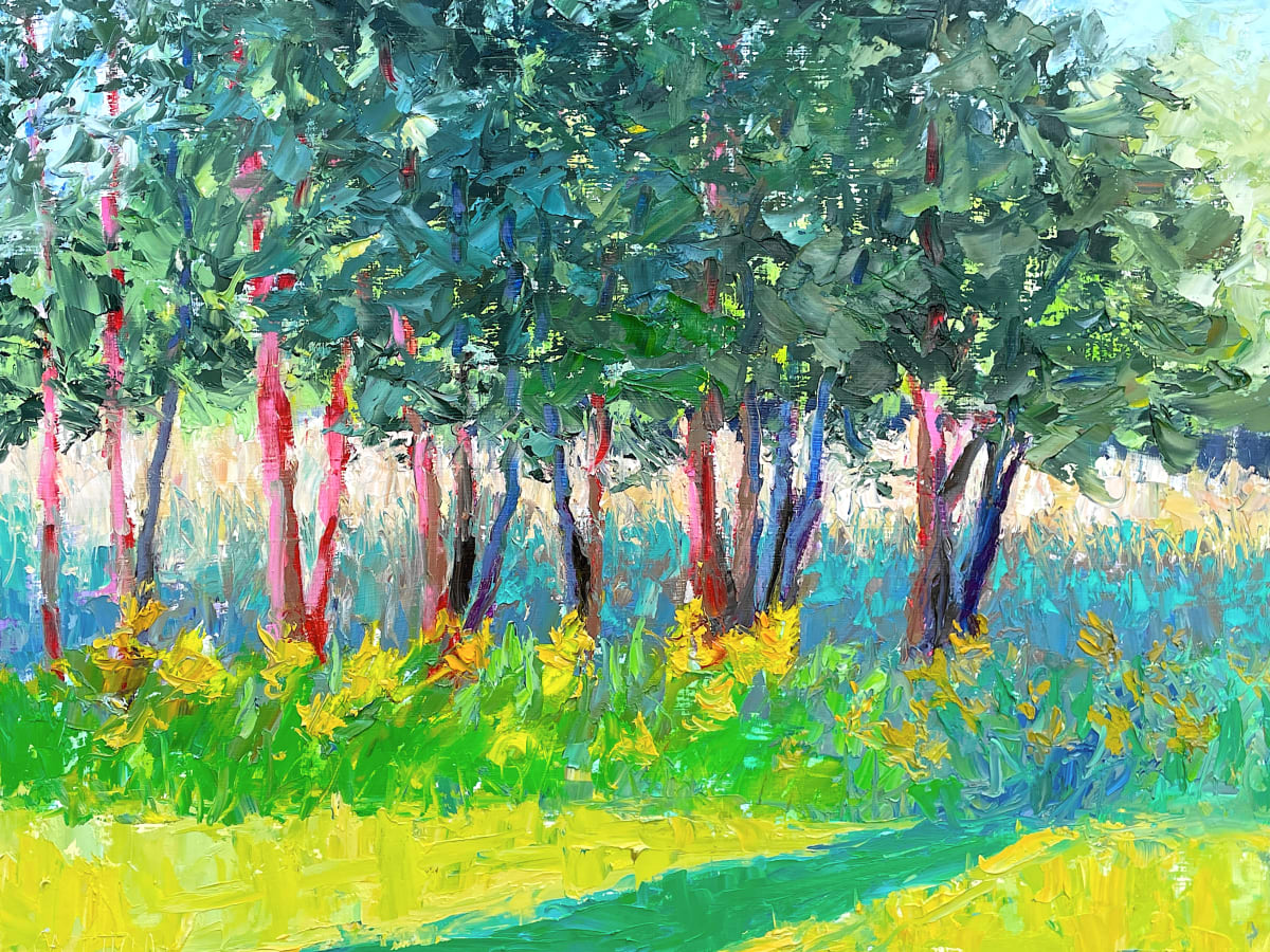 Junipers and Goldenrod by Maggie Capettini 