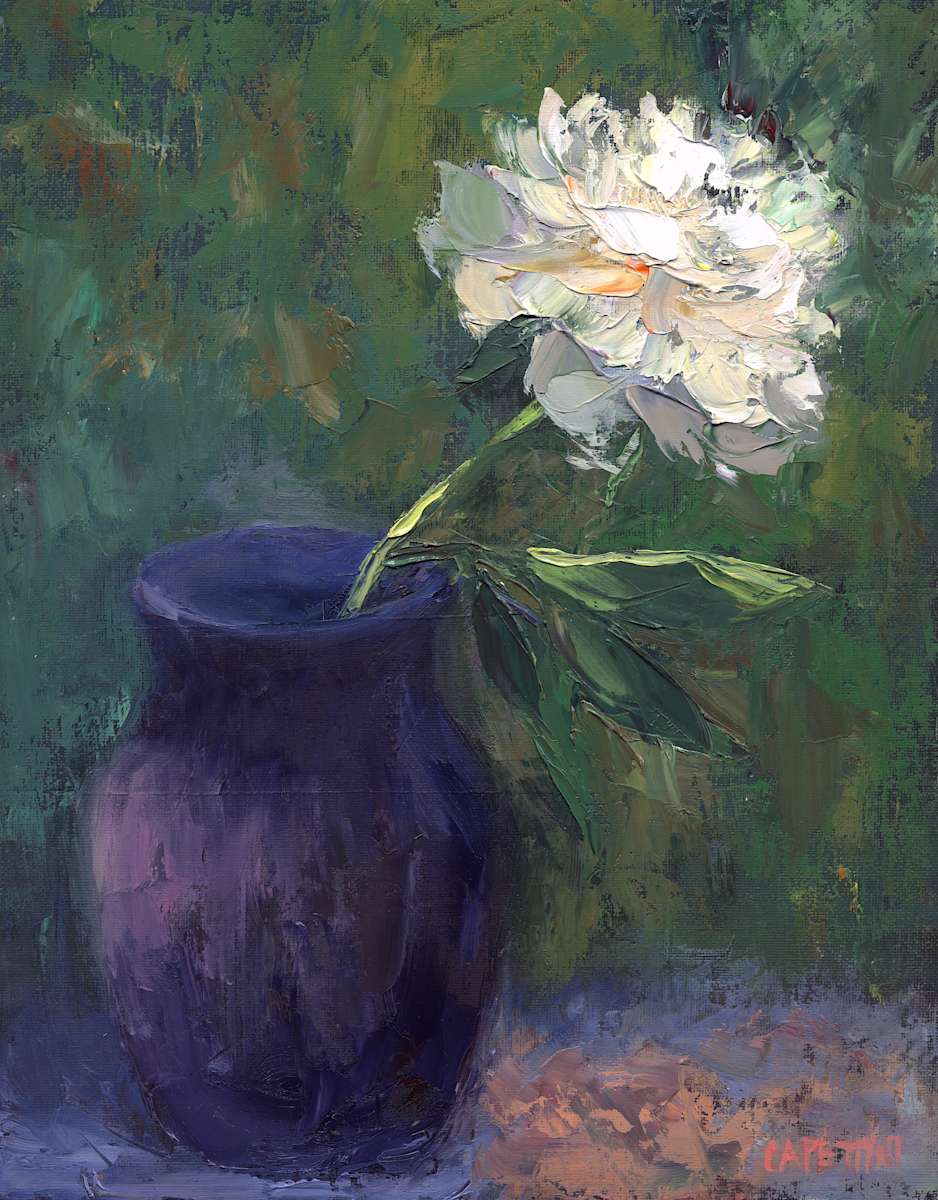 Single White Peony by Maggie Capettini, Image 5.
