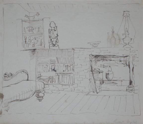 Cottage interior (Hill End studio) by Russell Drysdale 