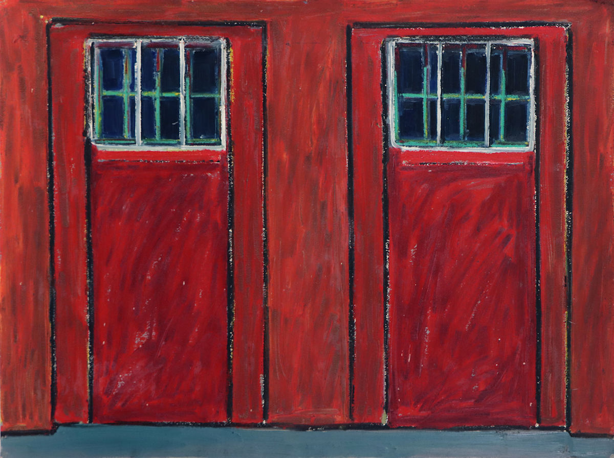 Twin green windows by Mandy Martin, Image 1.