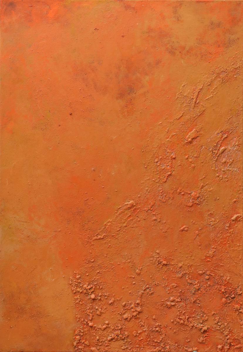 Power Station / Dust Storm (part 1) by Mandy Martin  Image: Mandy Martin, ‘Power Station / Dust Storm (part 1)’, 2011, ochre, pigment and oil on linen, 150.5 x 106 x 3 cm.  Donated through the Australian Government's Cultural Gifts Program by the artist.  Collection of Bathurst Regional Art Gallery.