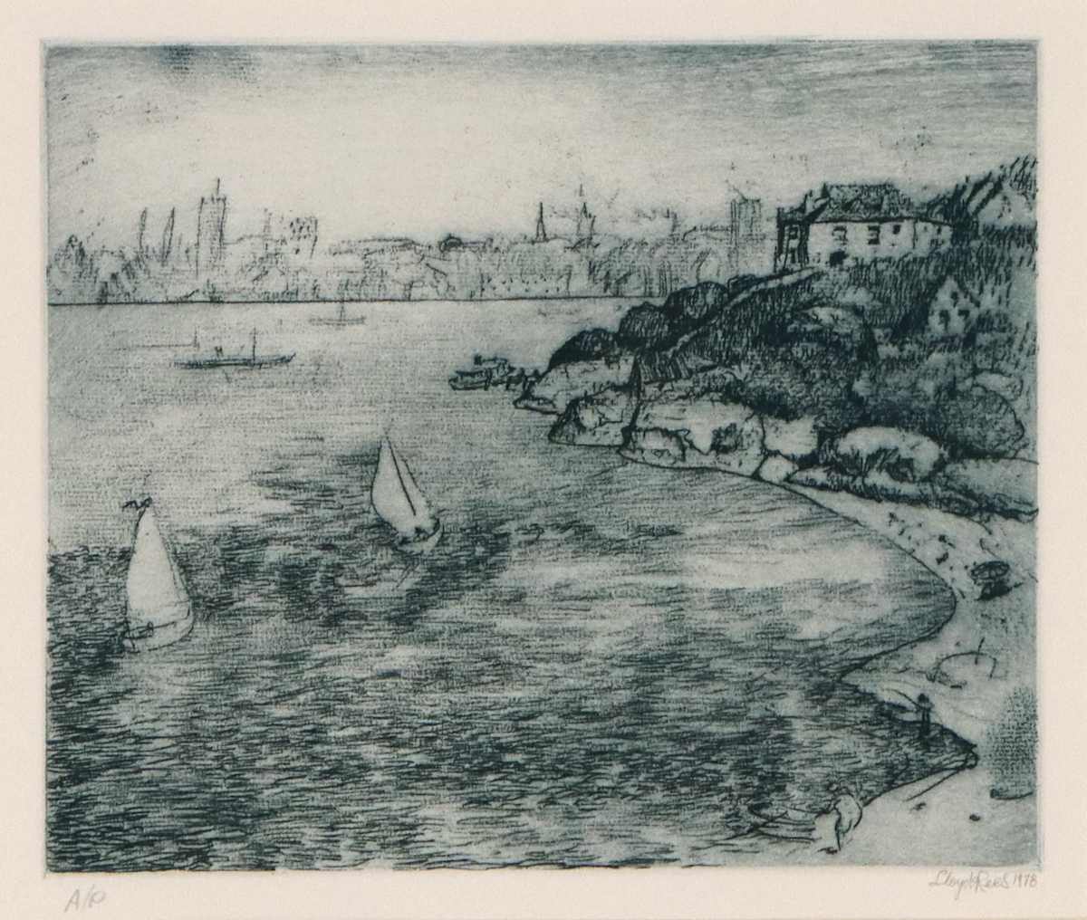 Quiet Day on the harbour by Lloyd Rees 