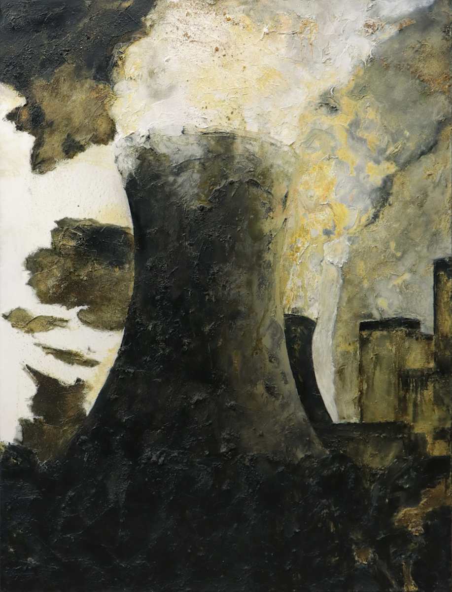 Wanderers in the Desert of the Real; Wallerawang Powerhouse (Diptych) by Mandy Martin 