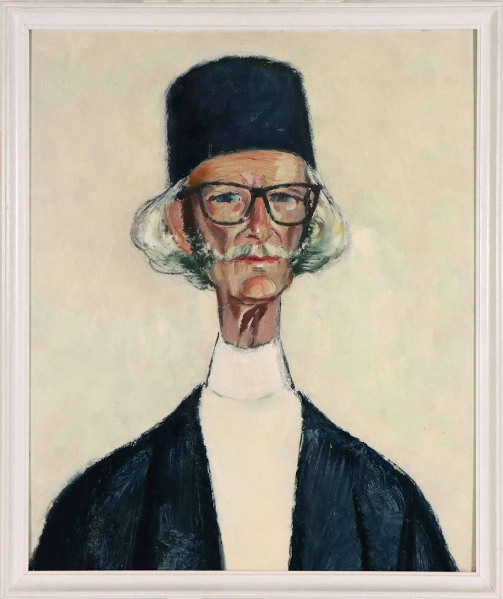 Self Portrait at 70 by Herbert Kemble  Image: Herbert Kemble, ‘Self Portrait at 70’, 1964, oil on composite board, 60.5 x 51 cm. Gift of Phillip Kemble. Collection of Bathurst Regional Art Gallery.