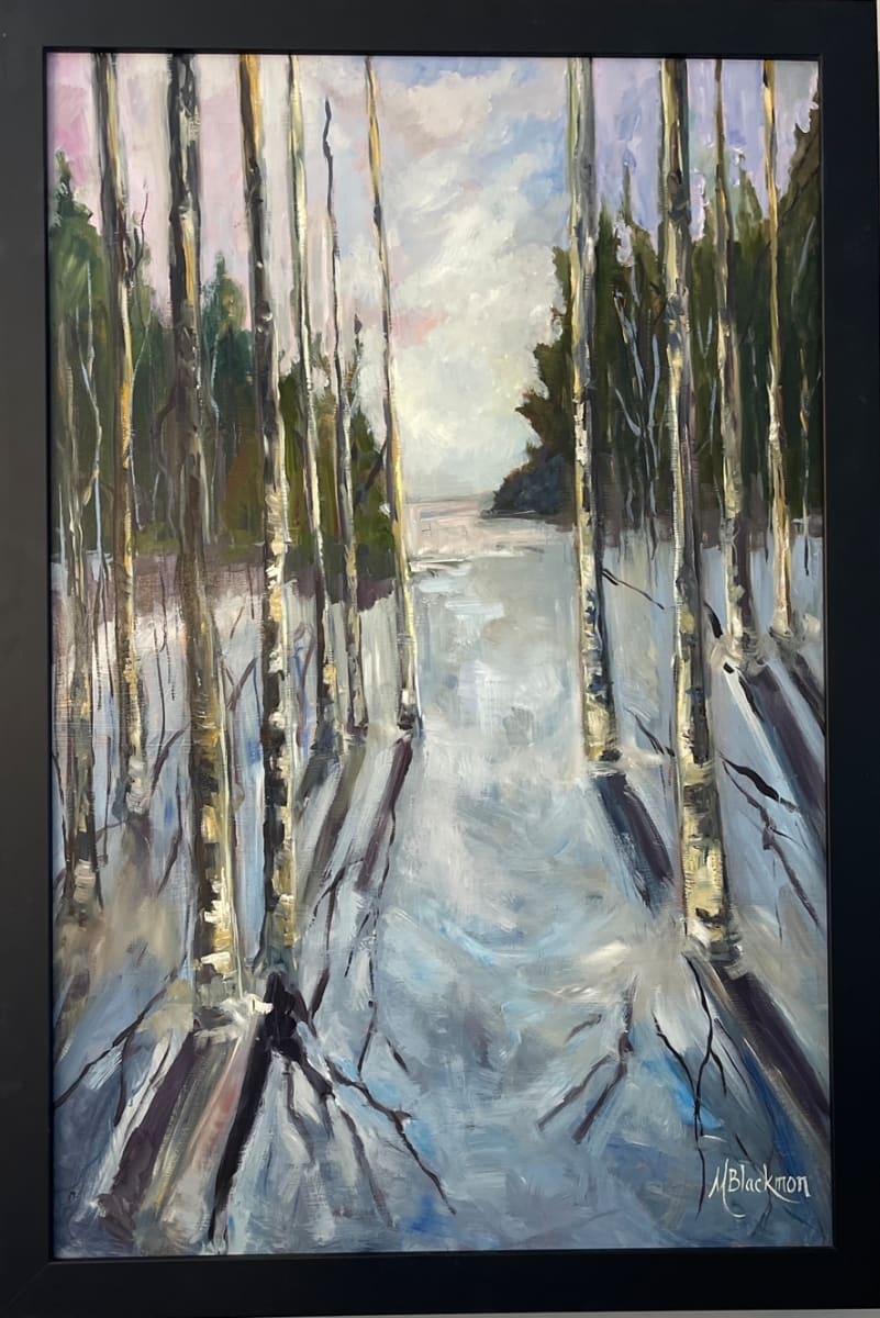 Through The Birches by Michelle Blackmon  Image: Through The Birches- Winter Landscape