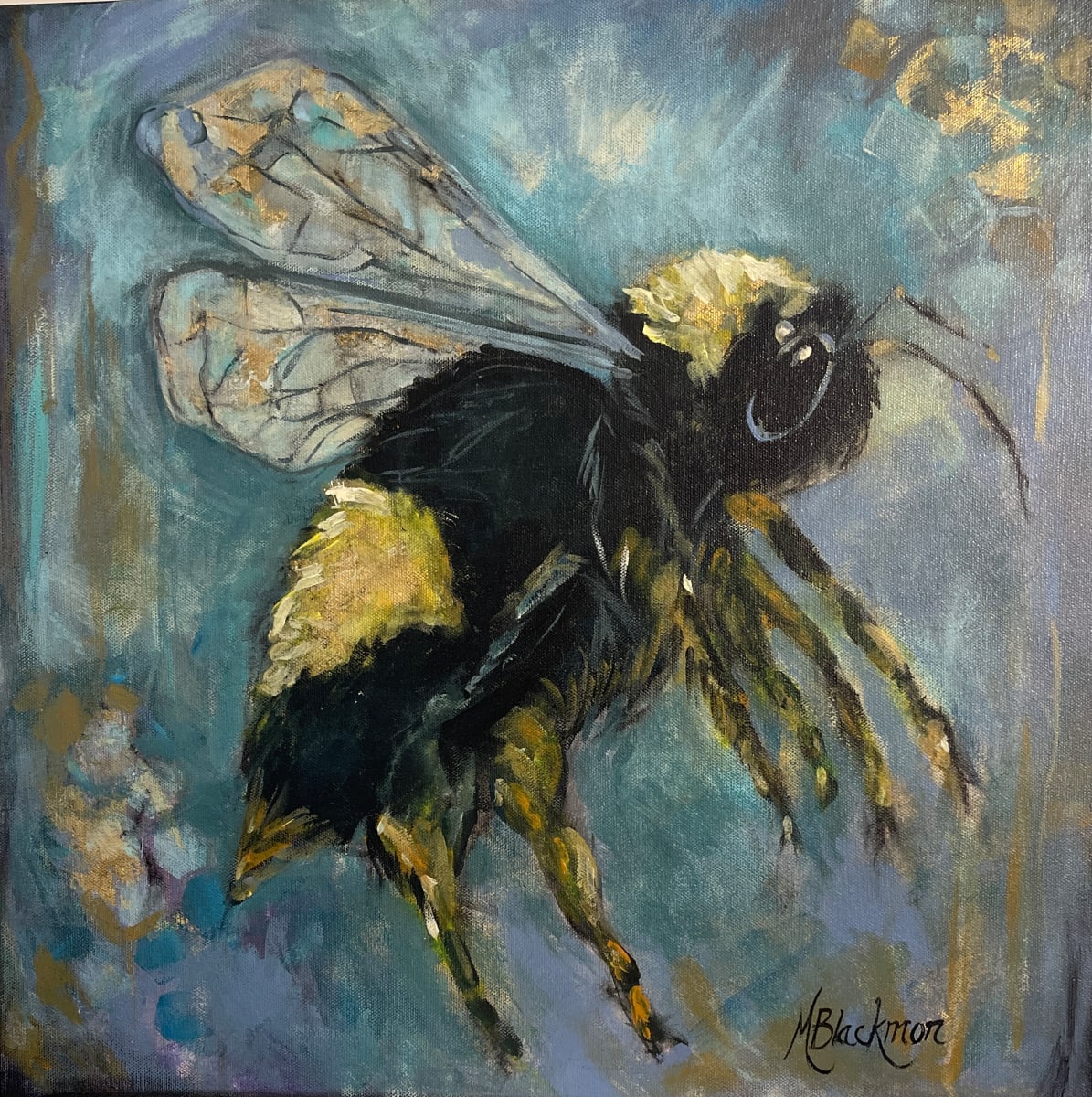 Bumblebee in Flight by Michelle Blackmon 